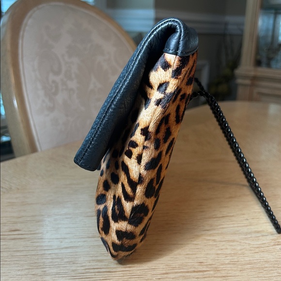 Talbots Leopard Calfskin Leather Folding Clutch - Picture 4 of 14